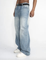 Men Baggy Blue Loose Fit Jeans