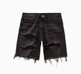 Ripped Washed Denim Shorts