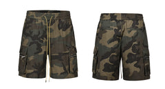 Wide Leg Elastic Waist Camouflage Shorts