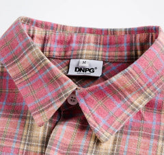Vintage Style Plaid Short-Sleeved