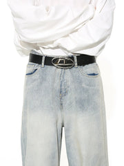 High Street Loose Fit Retro Light Blue Baggy Denim Pants