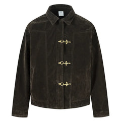 Boxy Fit Suede Deconstructed Jacket