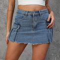 14" Length Mini Cargo Skirts-(Blue)