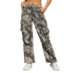 Unisex Raw Edge Camo Cargo Pants- (Camo Desert)
