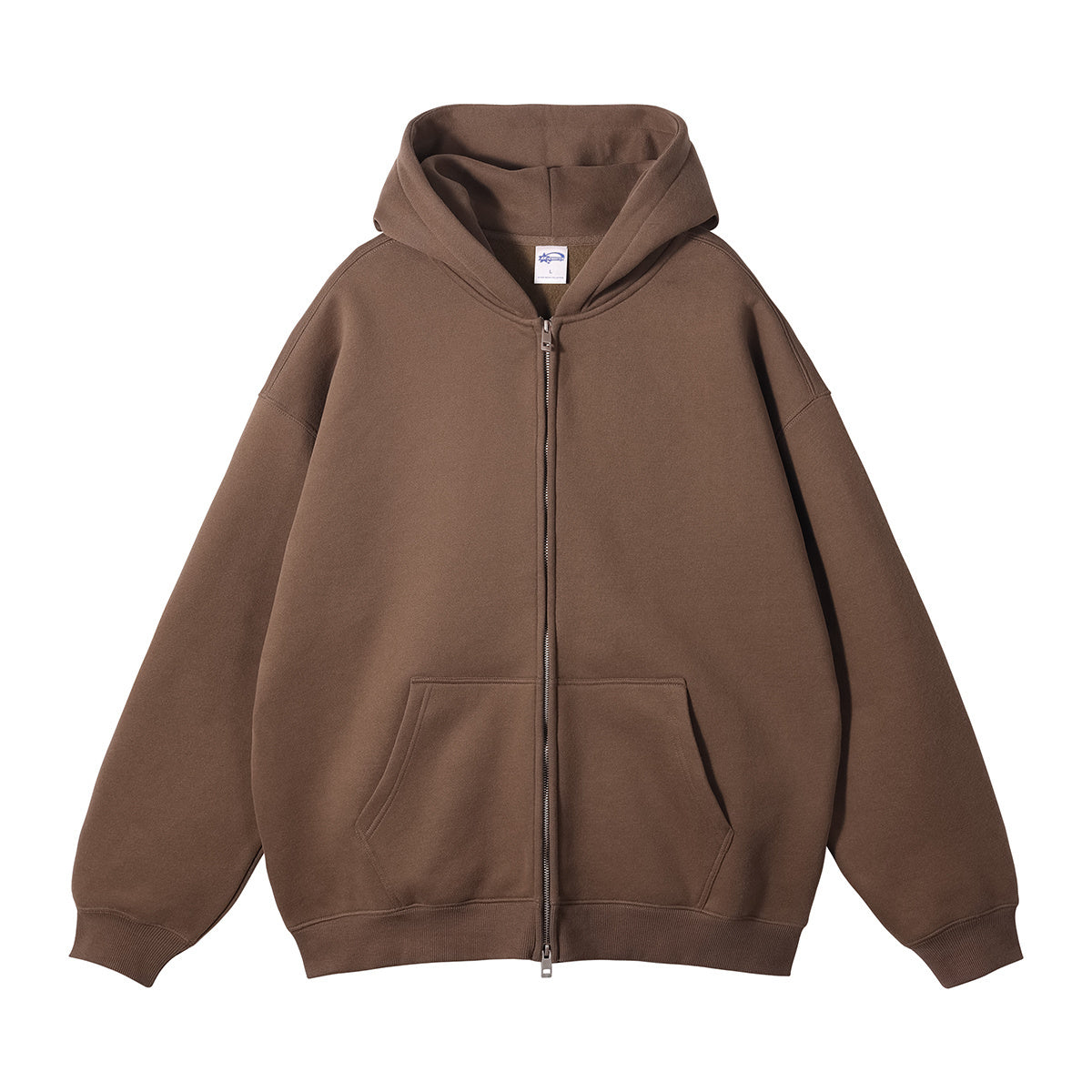 Unisex Solid Zip-up Hoodies