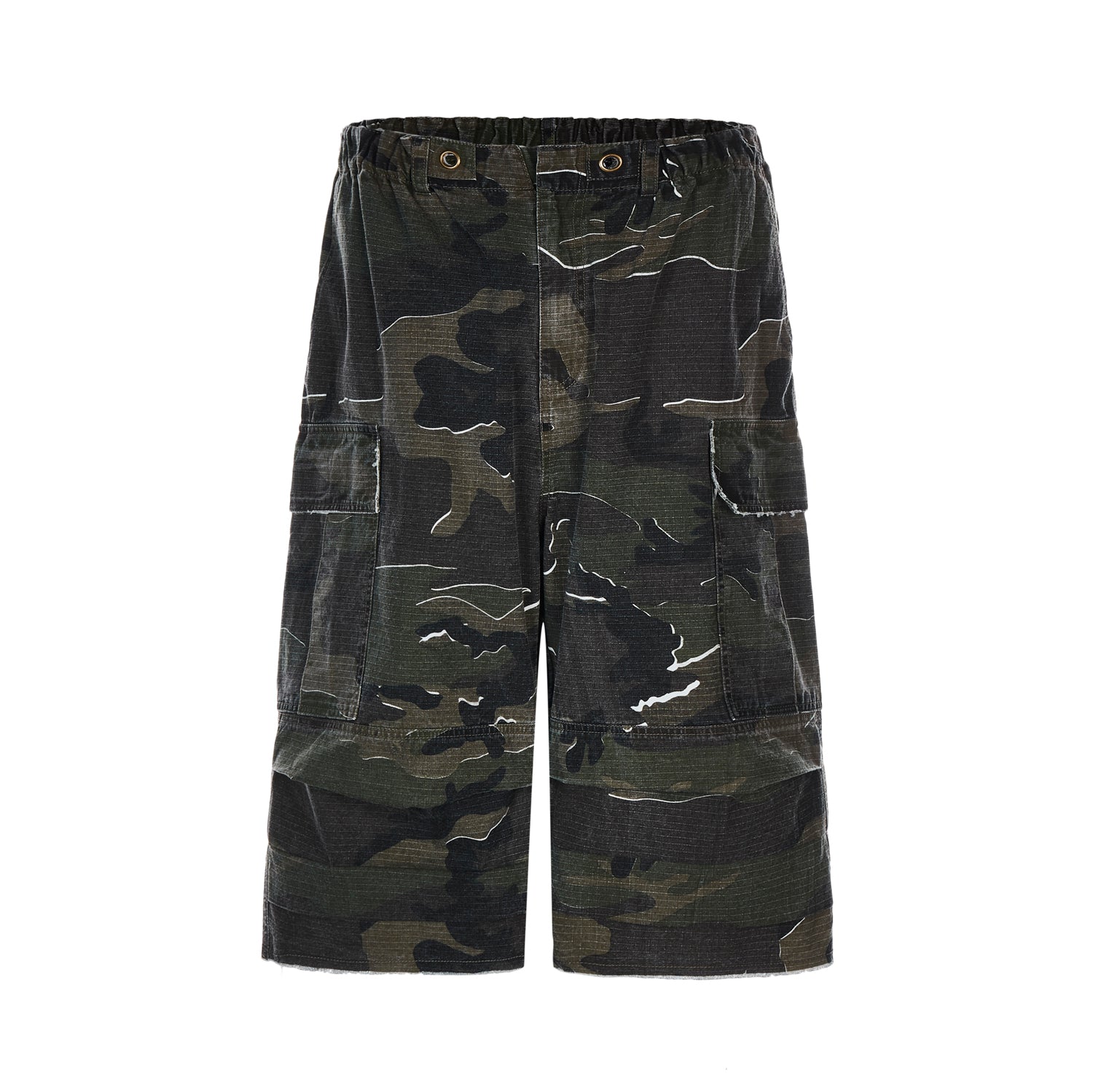Women's High Waist Capri Jeans-(Camo)