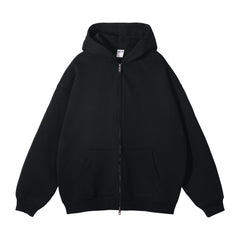 Unisex Solid Zip-up Hoodies