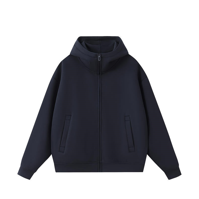 Unisex 400g High Neck Zip-Up Hoodies