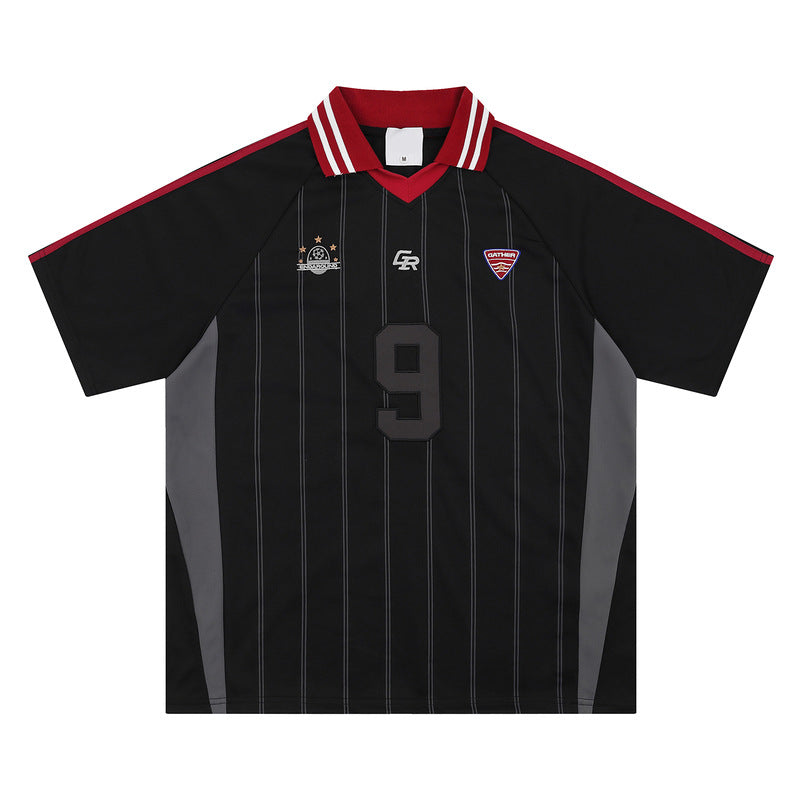 Men's Striped #9 Sports Jersey