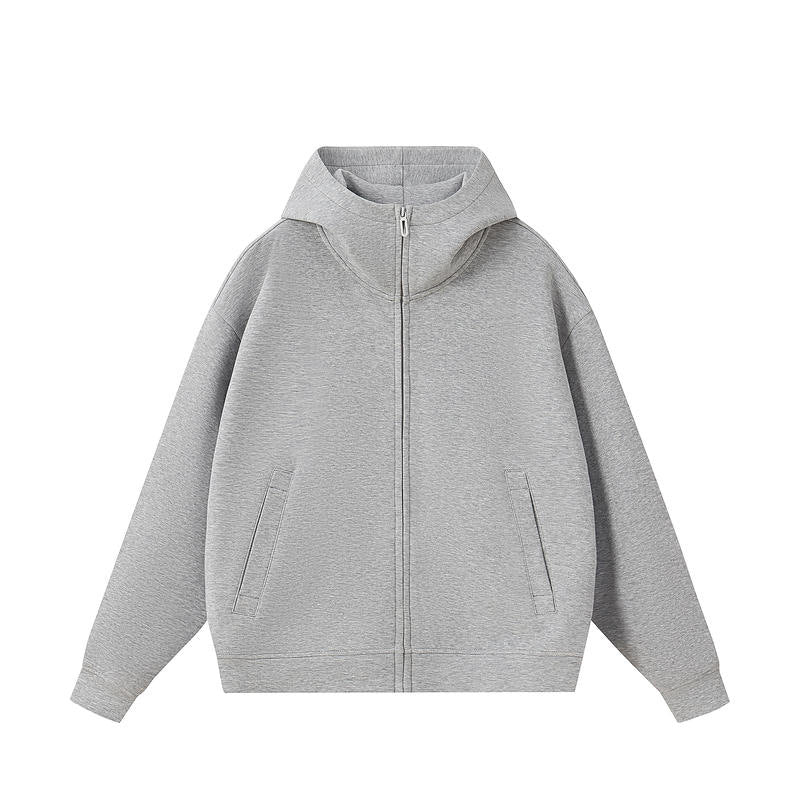 Unisex 400g High Neck Zip-Up Hoodies