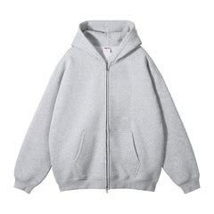 Unisex Solid Zip-up Hoodies