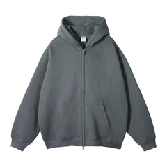 Unisex Solid Zip-up Hoodies