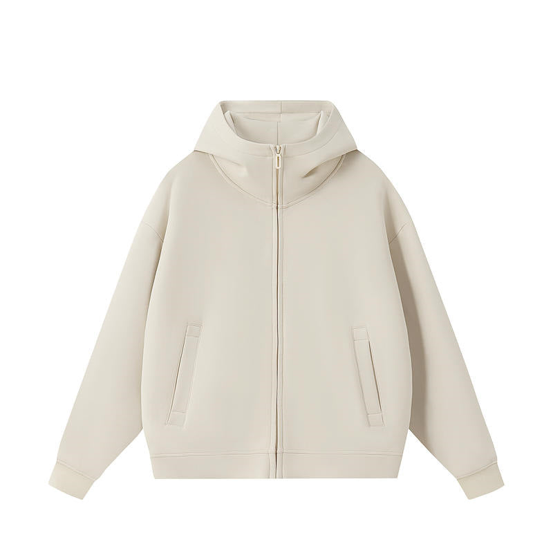 Unisex 400g High Neck Zip-Up Hoodies