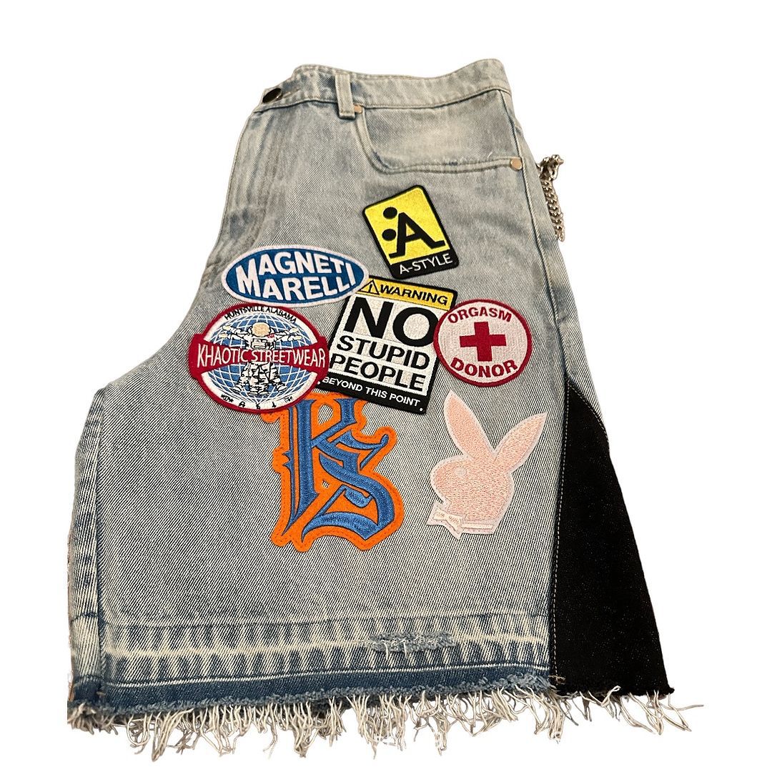 Unisex Patch Logo Denim Jeans