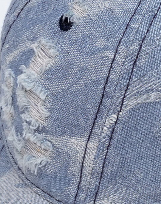 Distressed Denim Baseball Cap
