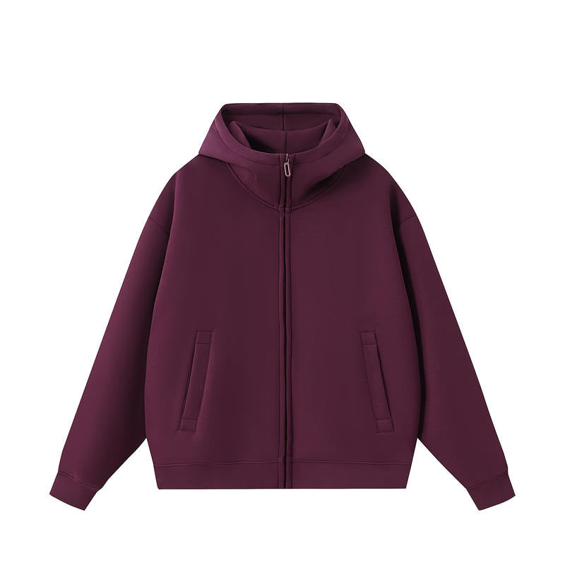 Unisex 400g High Neck Zip-Up Hoodies