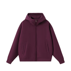 Unisex 400g High Neck Zip-Up Hoodies