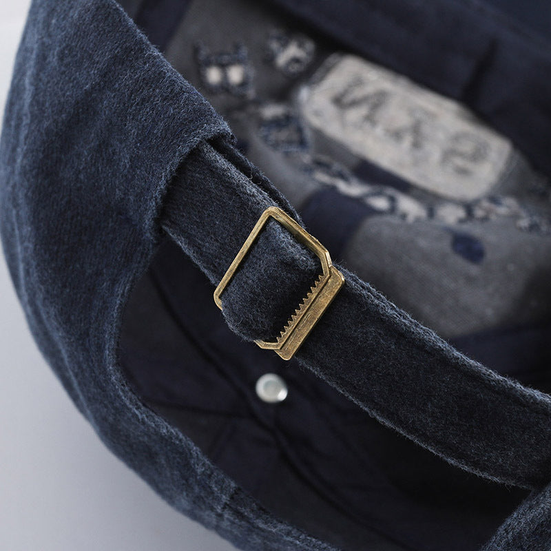 Washed Denim Embroidered Patch Baseball Hat