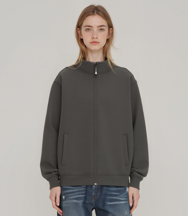 Unisex 400g High Neck Zip-Up Hoodies