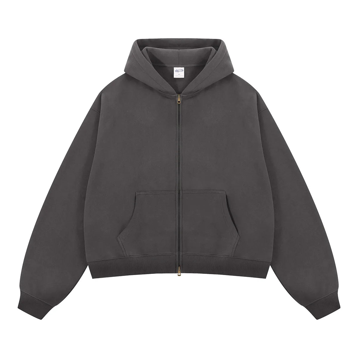 Boxy Fit Solid Color Cropped Hoodies