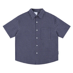 Men's Casual Boxy Plaid Short Sleeve Shirts