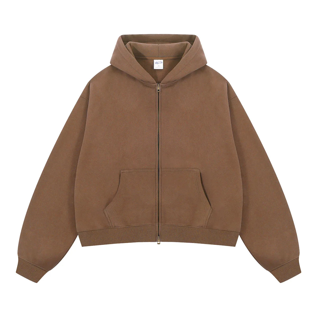 Boxy Fit Solid Color Cropped Hoodies