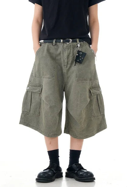 Men's Multi-Pocket Loose Fit Casual Work Shorts