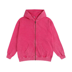 Acid Washed Zipper Hoodie