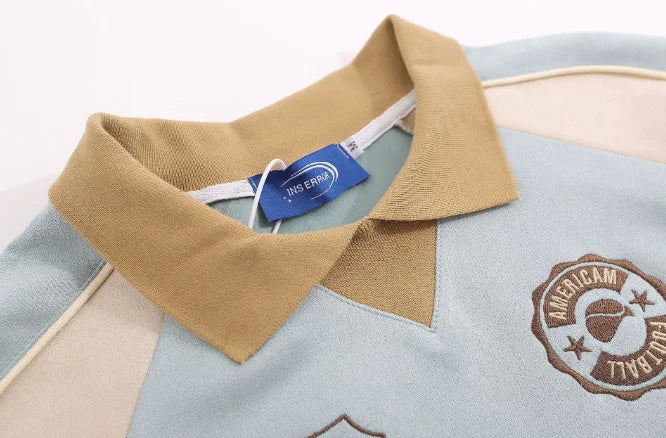 Men's Polo Patchwork Streetwear Football Jersey
