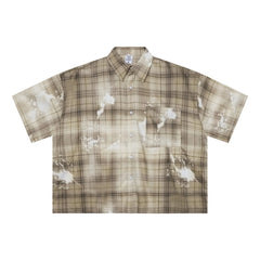 Fashion Retro Plaid Shirt T-Shirt