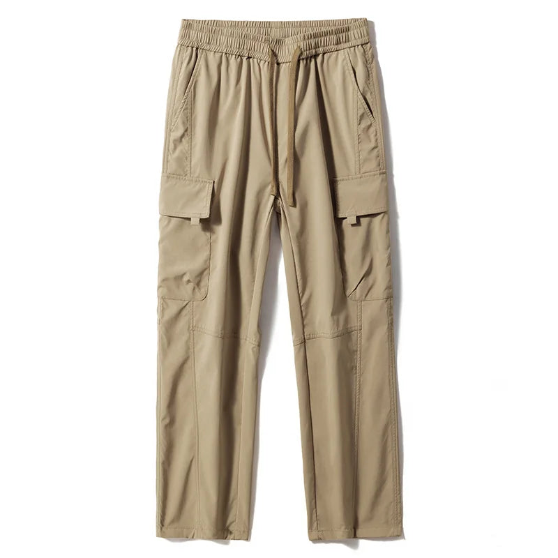 Spring Lightweight Casual Solid Color Flat Cargo Pants