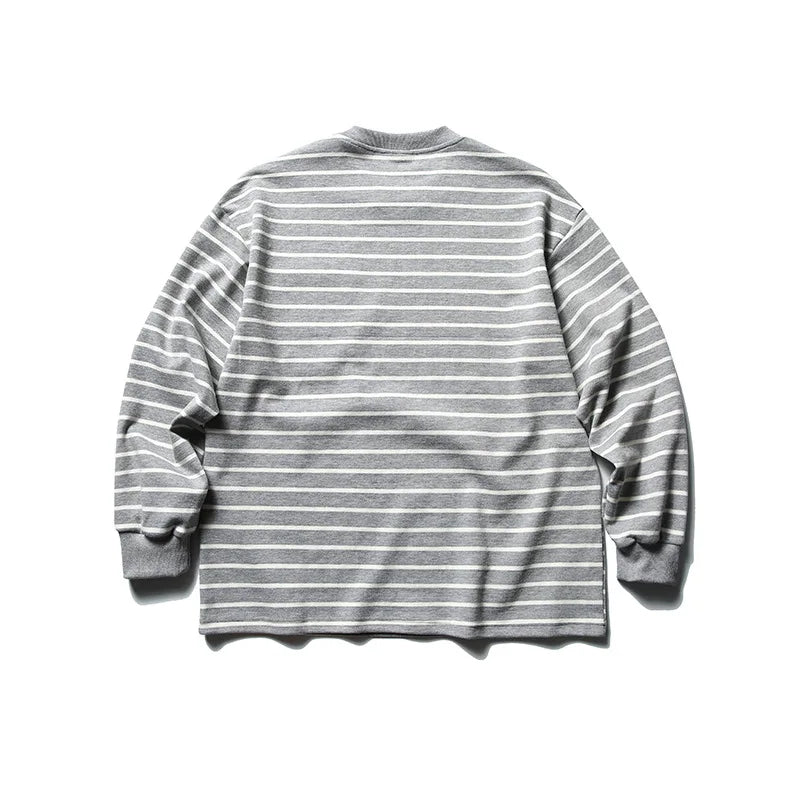 Unisex Loose Striped Long Sleeve Sweatshirts