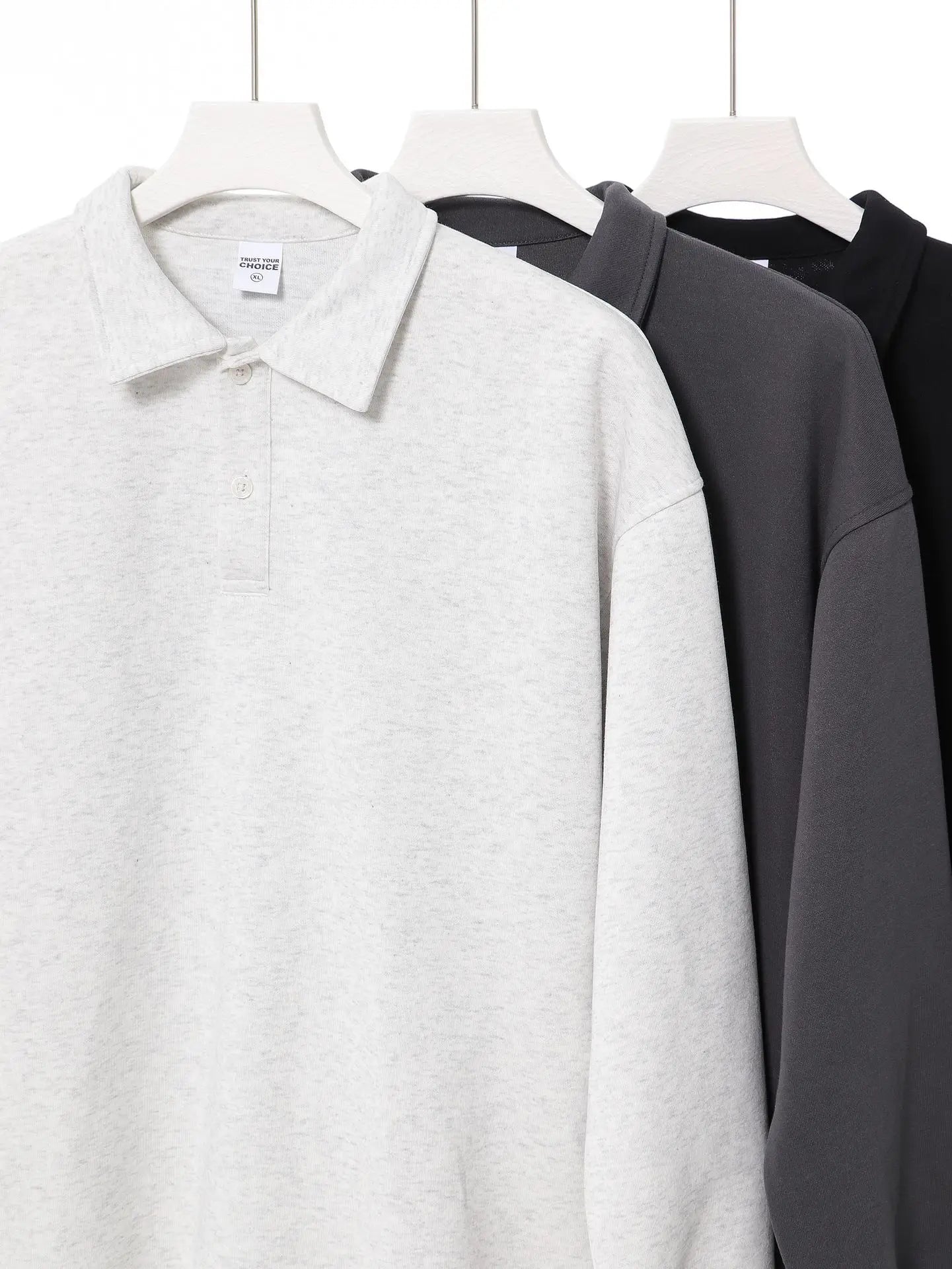 Men's High Street Fashion 350gsm Solid Color Polo