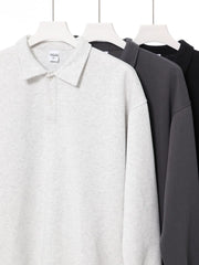 Men's High Street Fashion 350gsm Solid Color Polo