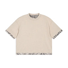 240gsm Double-sided Leopard Print Short-sleeved