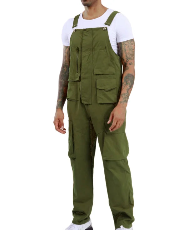 Men's 100% Cotton Overall Baggy Bib Pants