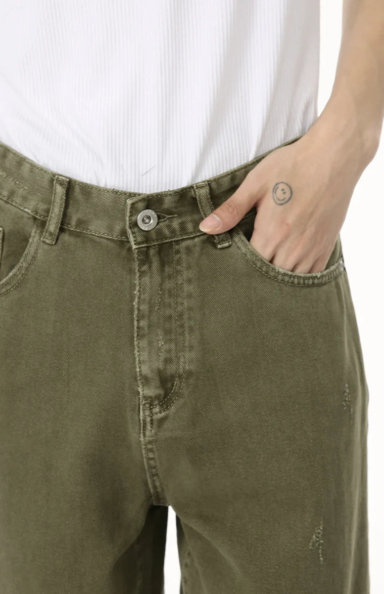 Distressed Vintage Men's Baggy Straight Jeans
