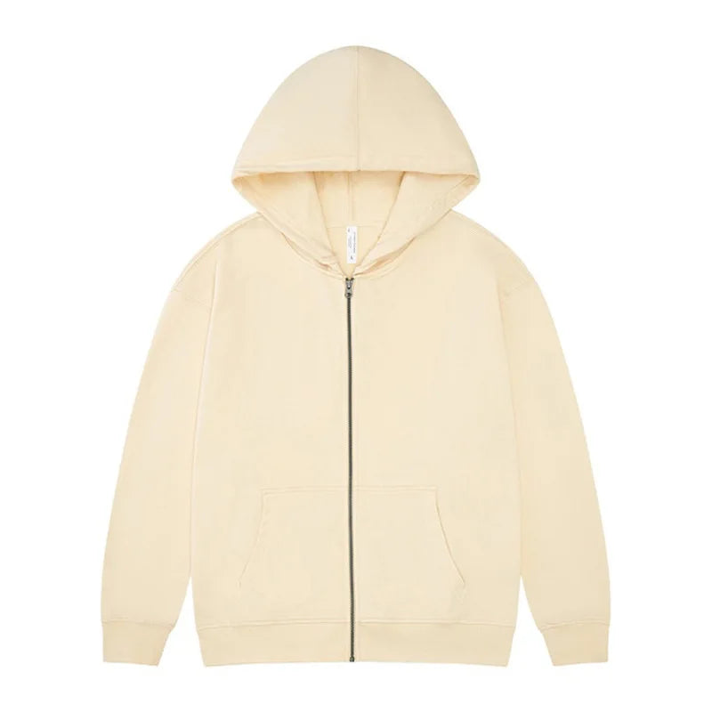 Cotton 330g Terry Hooded Zipper Hoodies
