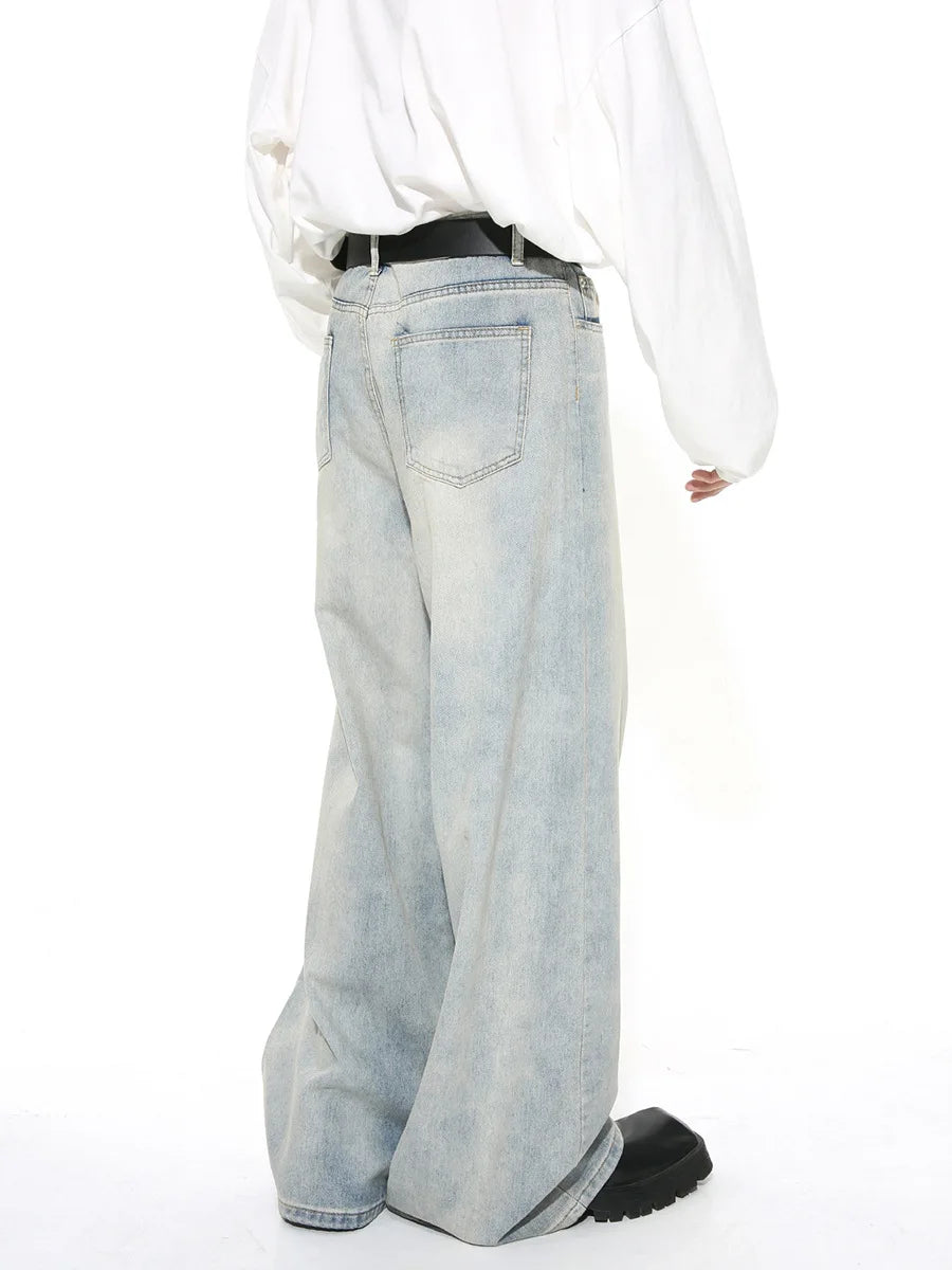High Street Loose Fit Retro Light Blue Baggy Denim Pants