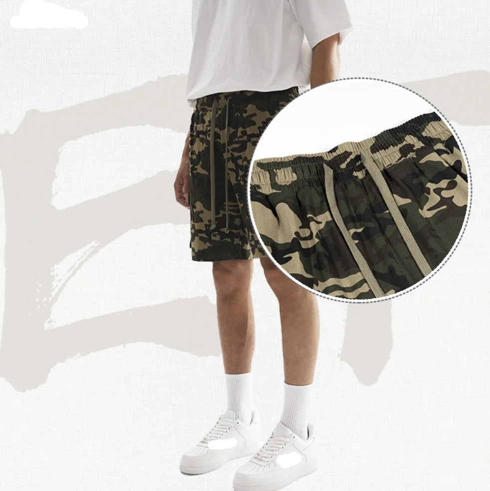 Quick Dry Camouflage Loose Running Fitness Shorts