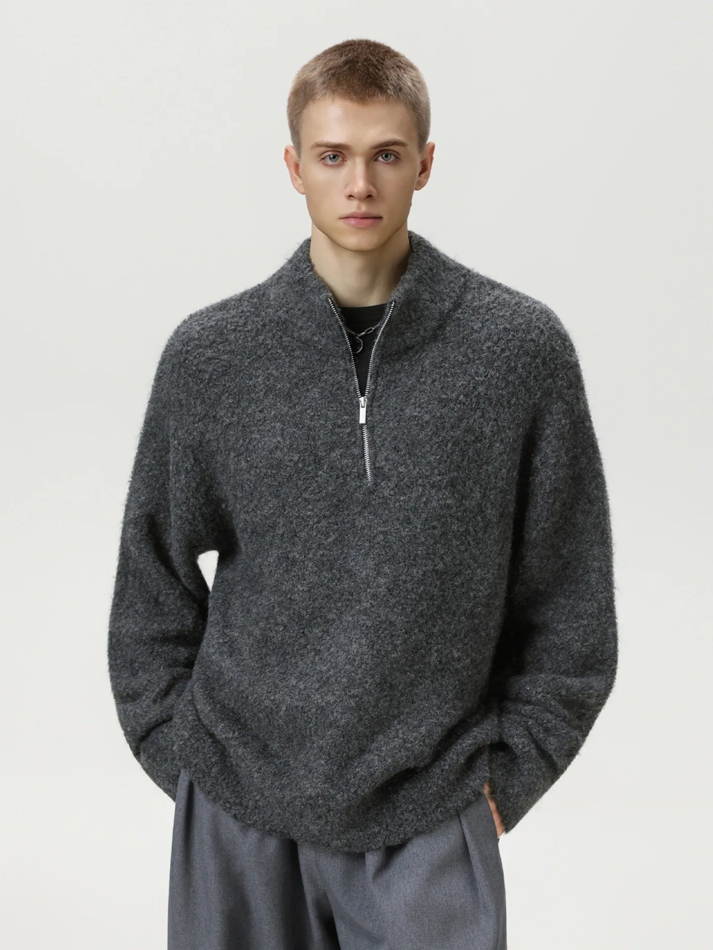 Solid Color Fashion Knitted Sweater