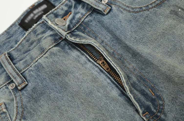 Baggy Flared Splash-Ink Design Jeans