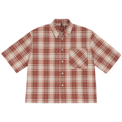 Men's Boxy Fit Streetwear Plaid Short Sleeve