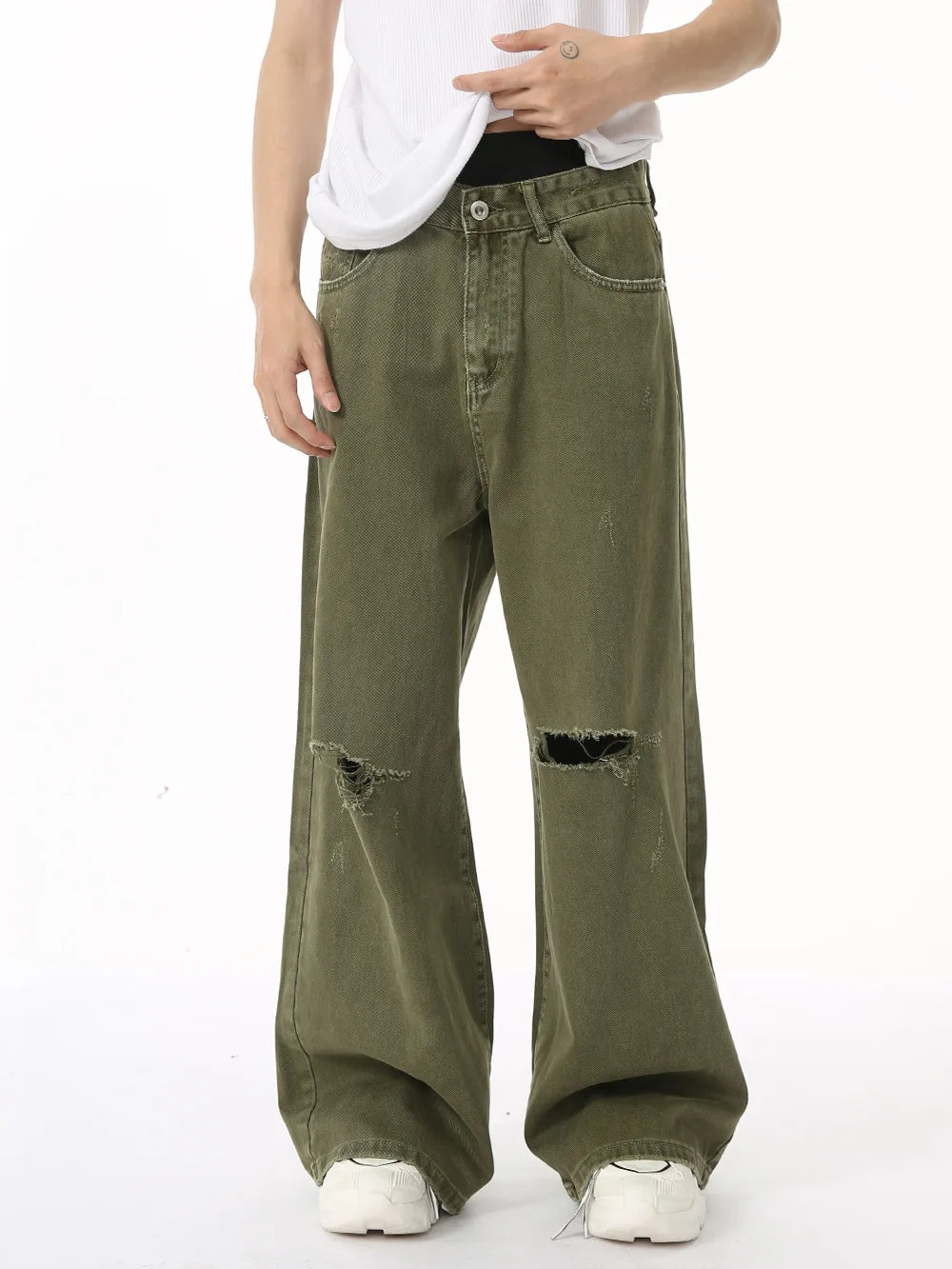 Distressed Vintage Men's Baggy Straight Jeans