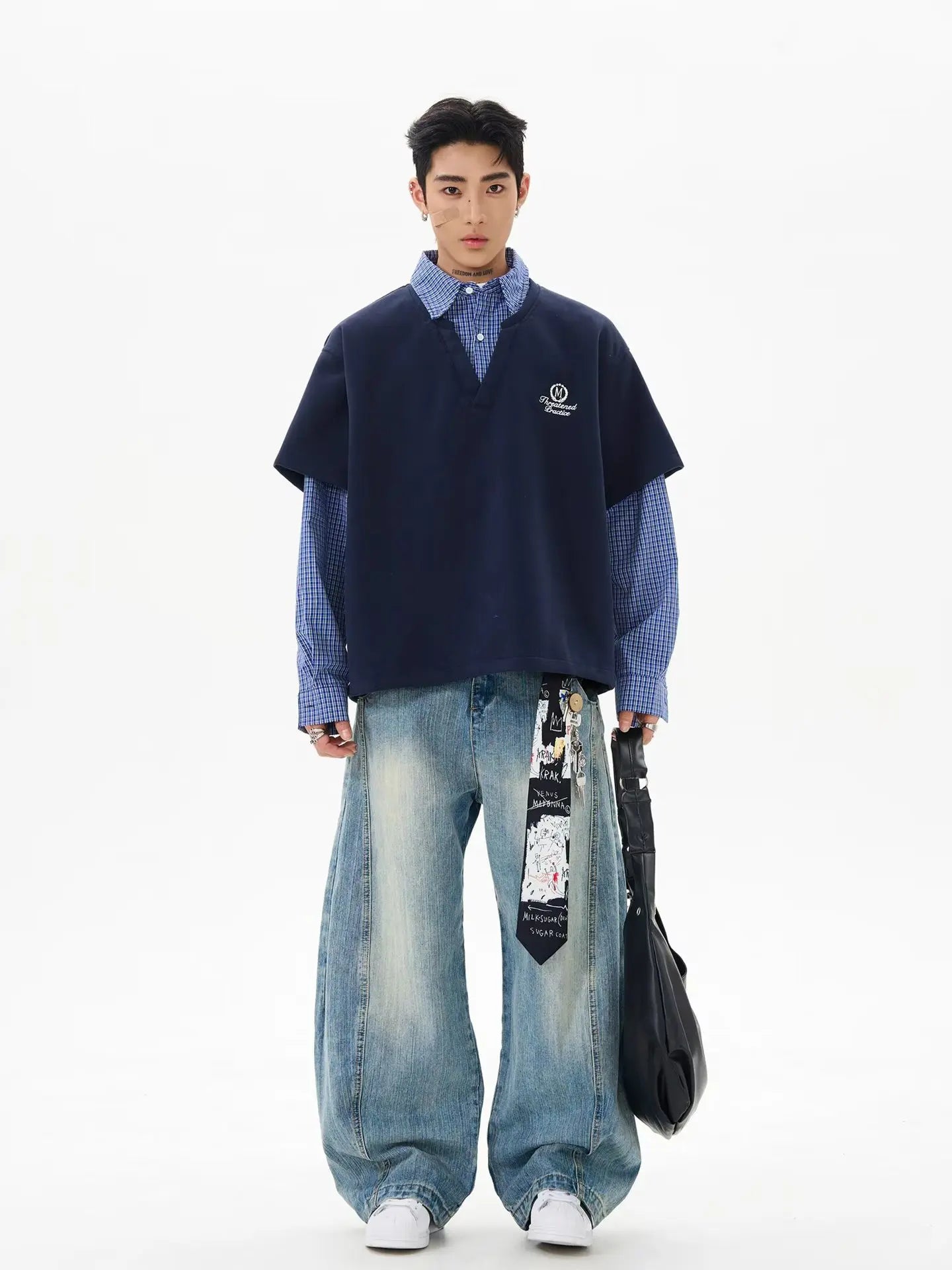 Oversized Polo Shirt Long Sleeve Streetwear