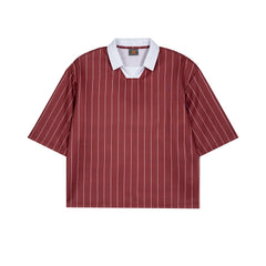 Polo Shirt Boxy Striped Short Sleeve