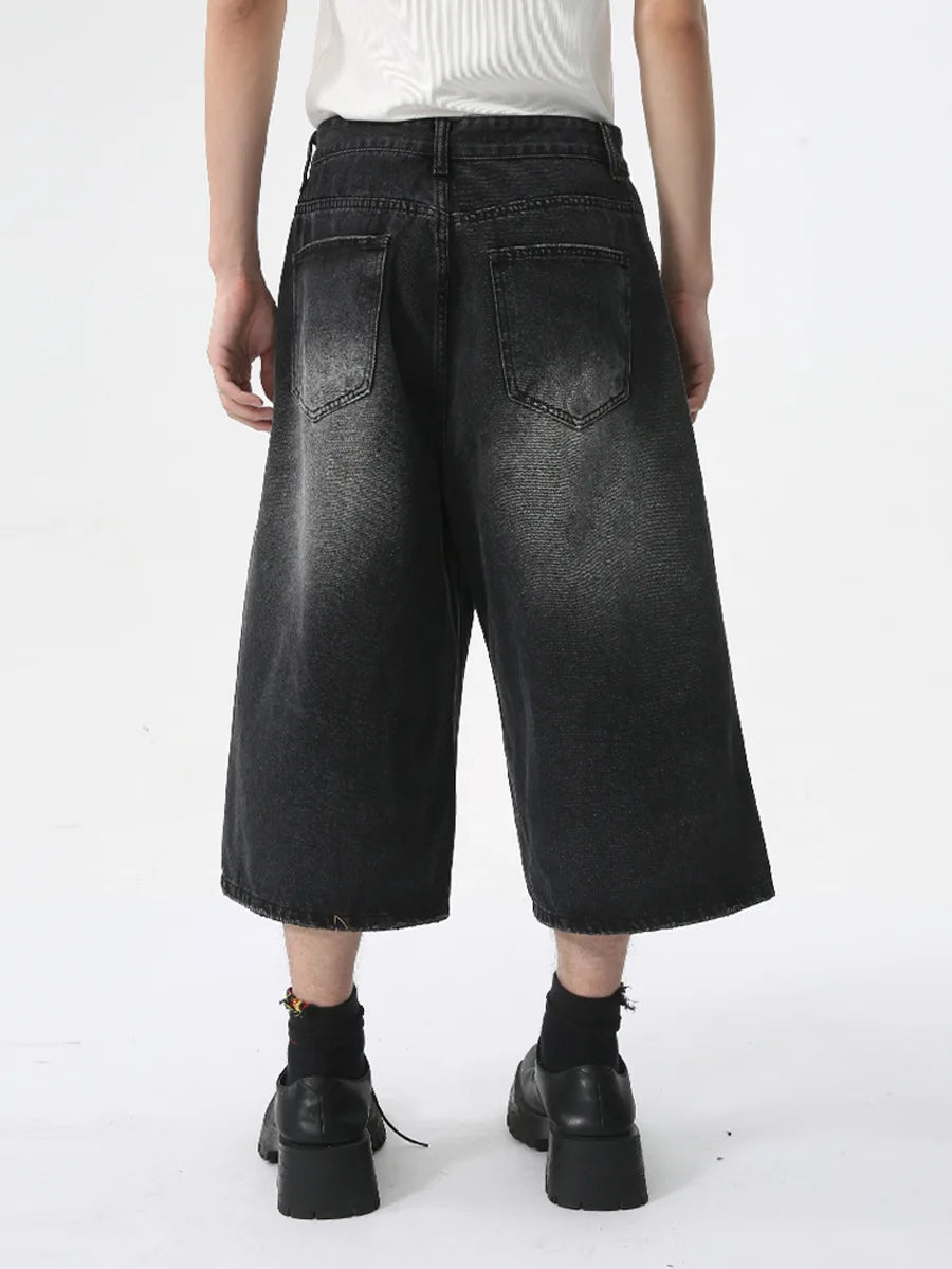 Washed Retro Denim Shorts