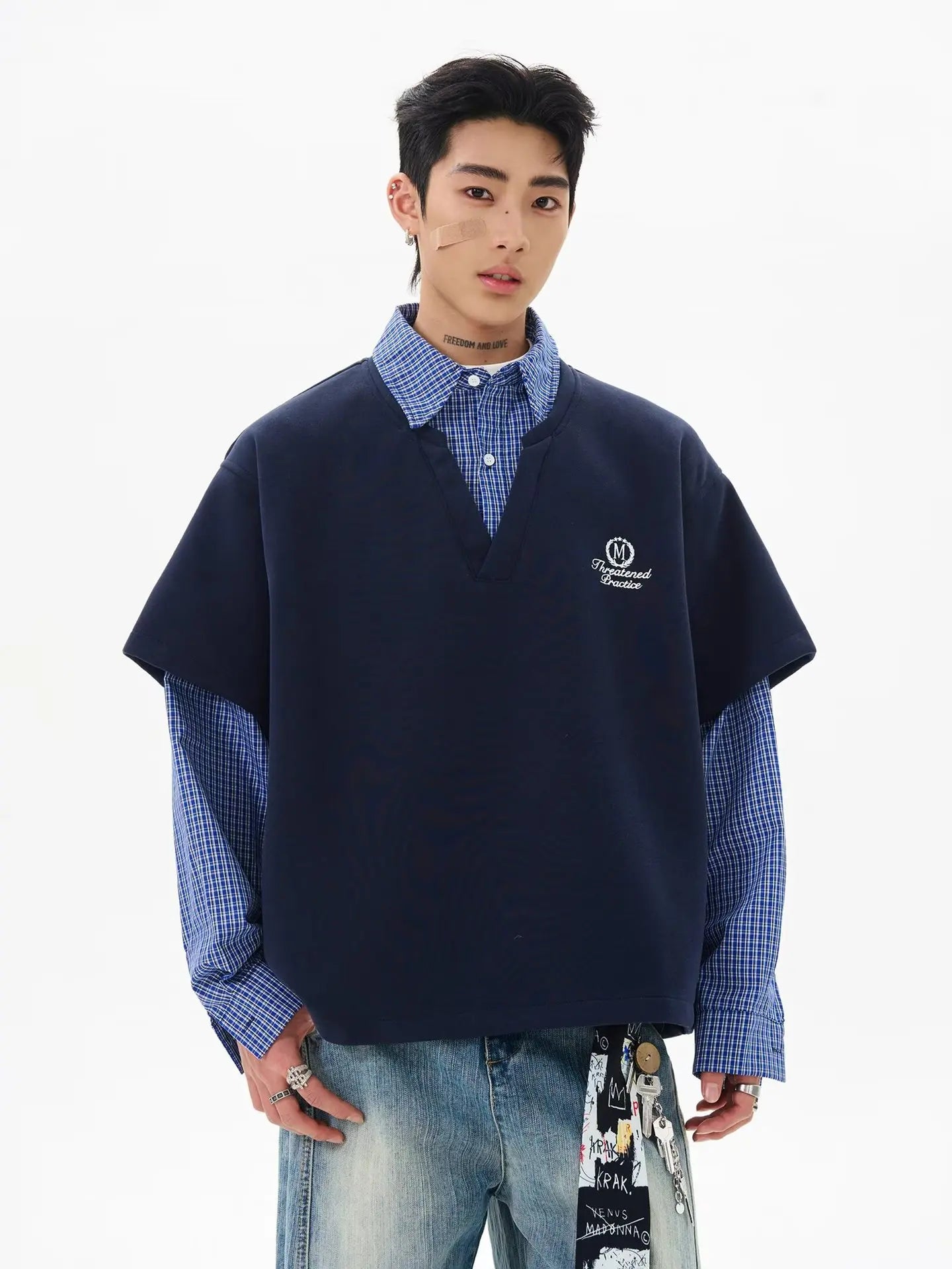 Oversized Polo Shirt Long Sleeve Streetwear