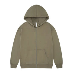 Cotton 330g Terry Hooded Zipper Hoodies