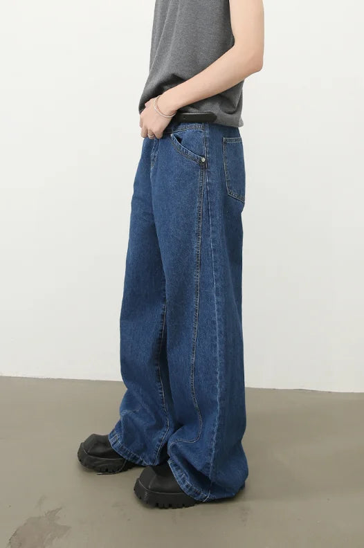 Men's Blank Wide Leg Jeans
